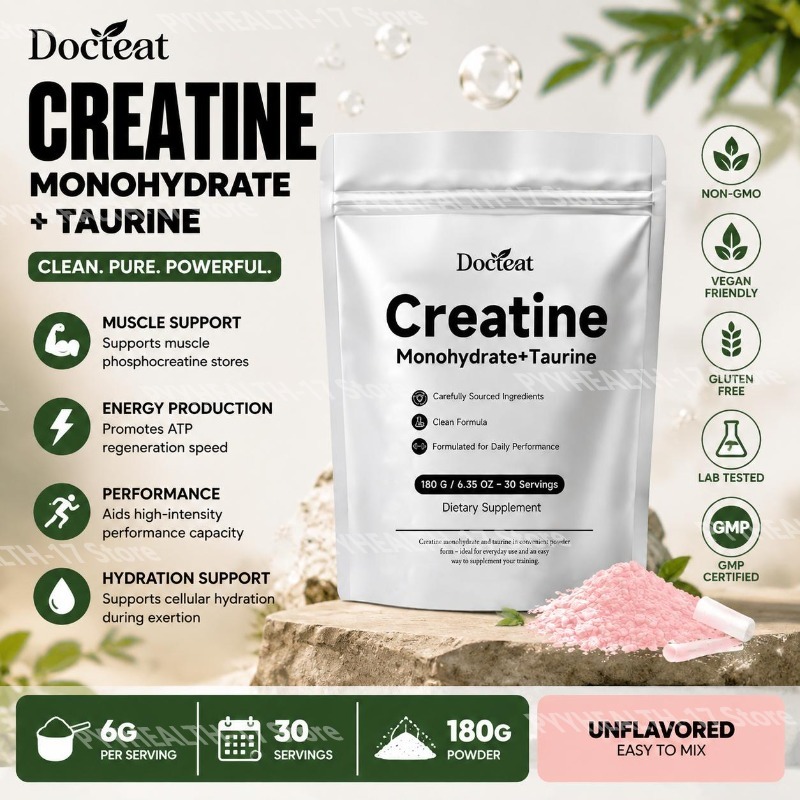 Creatine Monohydrate Powder - 닥티에이트 크레아틴 모노하이드레이트+타우린 파우더, ATP 재생